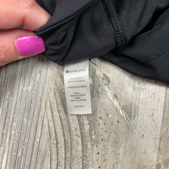Athleta Laser Run 2 In 1 Running Shorts 2X Black Zip Pocket Built In Brief - Picture 7 of 11
